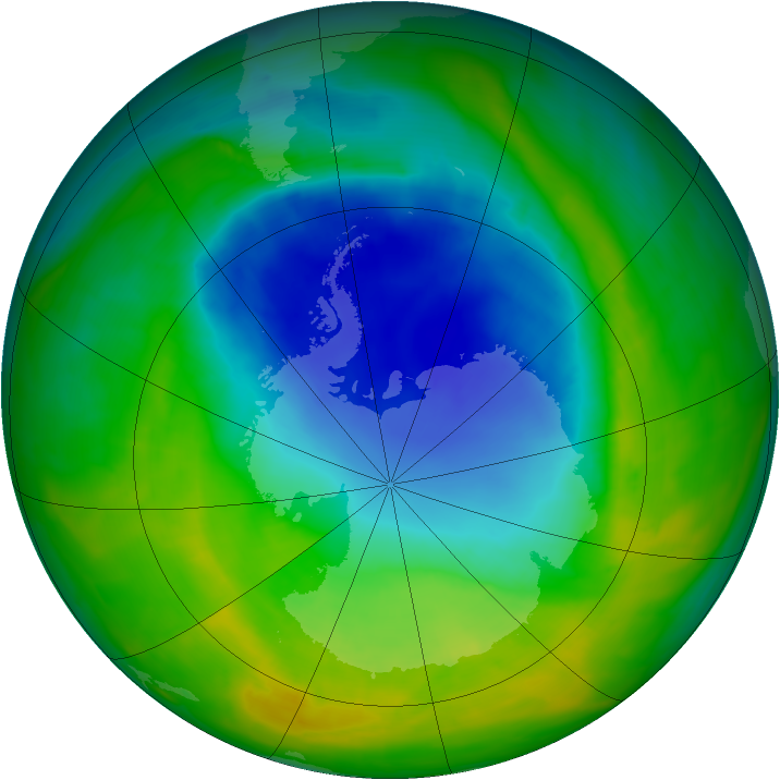 Antarctic ozone map for 17 November 2014